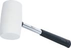 Młotek gumowy, metalowy trzonek, biały obuch, 64 mm, 750 g